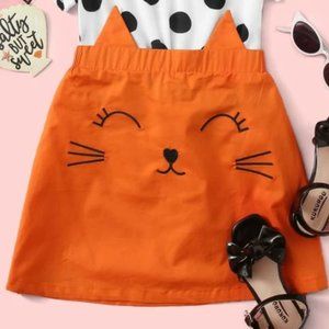 Girl's Cute Embroidered Skirt with 'Ears'